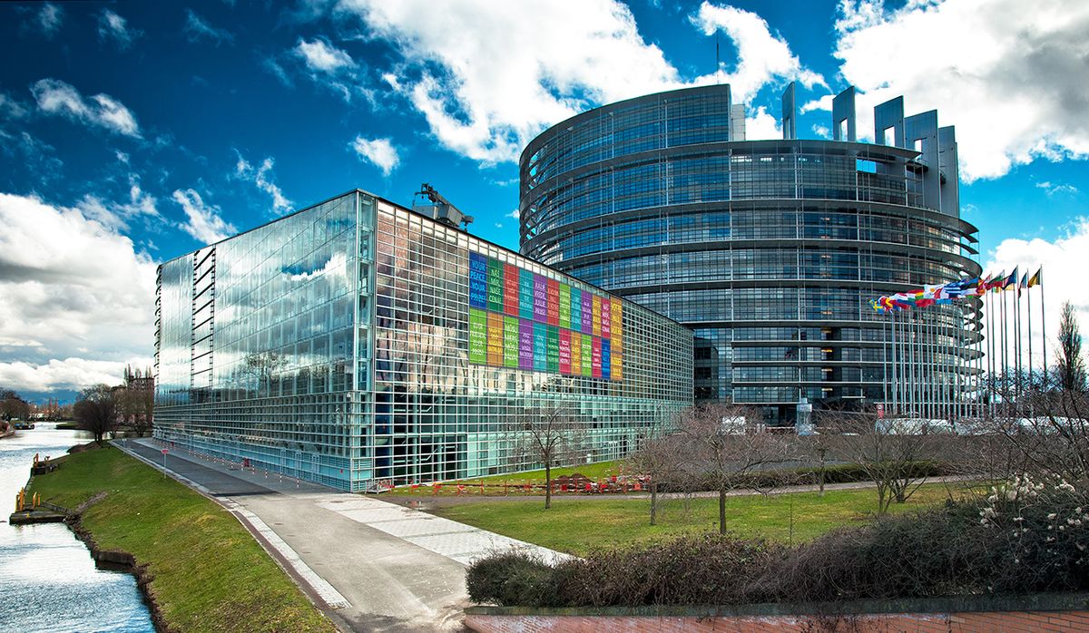 Strasbourg,,France,-,March,20:,Exterior,Of,The,European,Parliament STRASBOURG, FRANCE - MARCH 20: Exterior of the European Parliament in Strasbourg, France on 20 March 2013. All votes of the European Parliament must take place in Strasbourg, France.