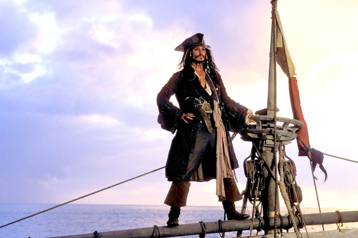 Pirates of the Caribbean :The Curse of the Black Pearl Pirates of the Caribbean :The Curse of the Black Pearl Year: 2003 USADirector: Gore VerbinskiJohnny Depp Restricted to editorial use. See caption for more information about restrictions.It is forbidden to reproduce the photograph out of context of the promotion of the film. It must be credited to the Film Company and/or the photographer assigned by or authorized by/allowed on the set by the Film Company. Restricted to Editorial Use. Photo12 does not grant publicity rights of the persons represented. (Photo by 7e Art/Disney Enterprises / Photo12 via AFP)