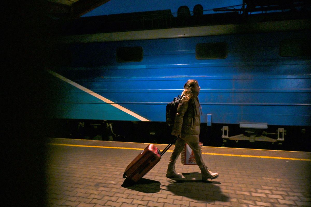 A young woman seen arriving from Ukraine on the evening train at the railway station in Przemysl.According to research conducted by Lalafo, about half of Ukrainians who came to Poland because of the war are of working age. Over 96% are women aged 30-50, 16% are under this age, and 10% are elderly. As per the Lalafo survey, almost 90% have children, usually one or two. Half of forced migrants from Ukraine want to return home after the war, while about 12% express a desire to stay in Poland.On Thursday, December 22, 2022, in Przemysl, Subcarpatian Voivodeship, Poland. 