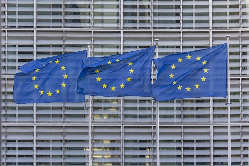 EU Flags In Brussels