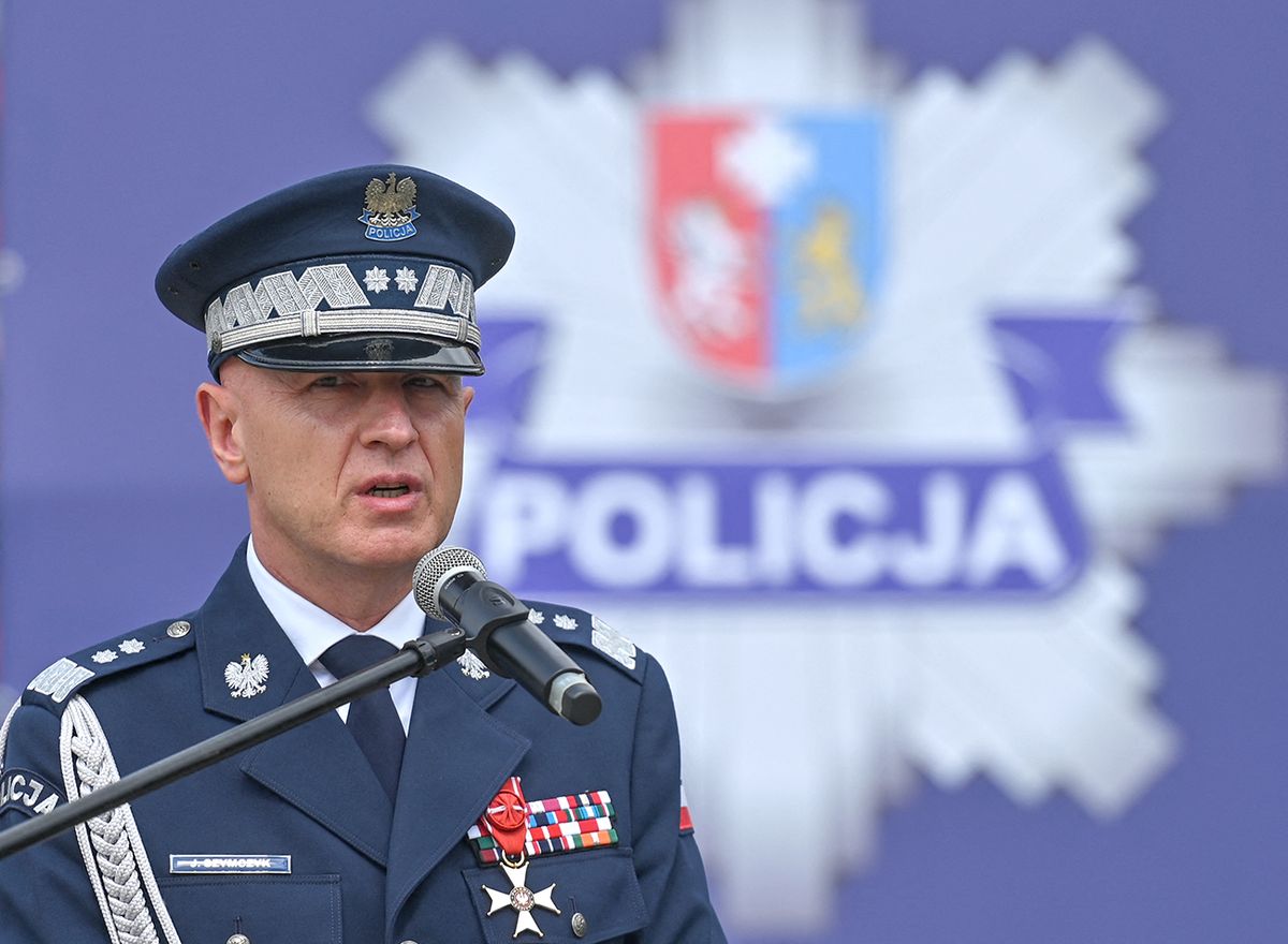 Celebrations Of The Podkarpackie Provincial Police Day In Rzeszow Police Commander in Chief, Inspector General of Polish Police, Jaroslaw Szymczyk, during the celebration of the Police Day in Podkarpackie Voivodeship (Subcarpathia Province) held in Rzeszow.On Wednesday, July 27, 2022, in Rzeszow, Podkarpackie Voivodeship, Poland. (Photo by Artur Widak/NurPhoto) (Photo by Artur Widak / NurPhoto / NurPhoto via AFP)