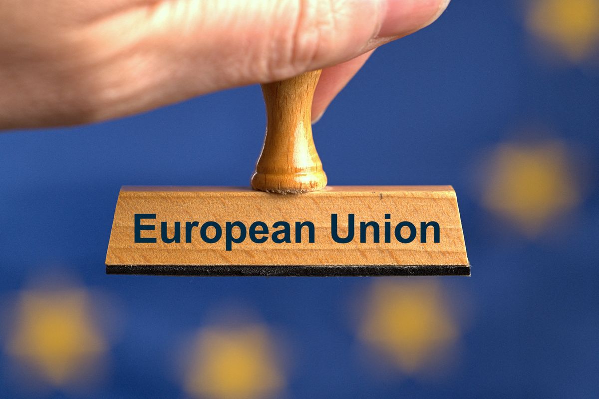 Symbolic stamp with the inscription "European Union"