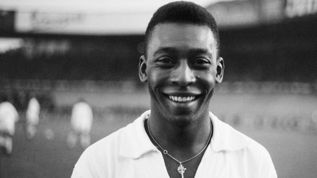 (FILES) In this file photo taken on June 13, 1961 Brazilian striker Pelé, wearing his Santos jersey, smiles before playing a friendly soccer match with his club against the French club of "Racing", in Colombes, in the suburbs of Paris. - Brazilian football icon Pele, widely regarded as the greatest player of all time and a three-time World Cup winner who masterminded the 'beautiful game', died on December 29, 2022 at the age of 82, after battling kidney problems and colon cancer. 