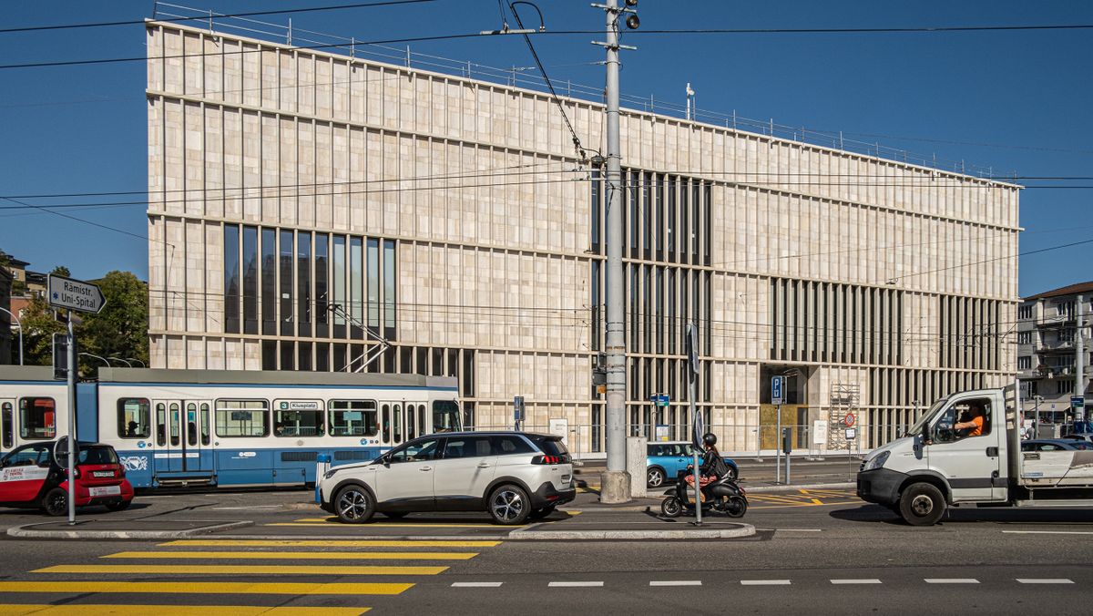 ZURICH, Switzerland – September 15, 2020: The extension of the Kunsthaus Museum designed by David Chipperfield Architects.