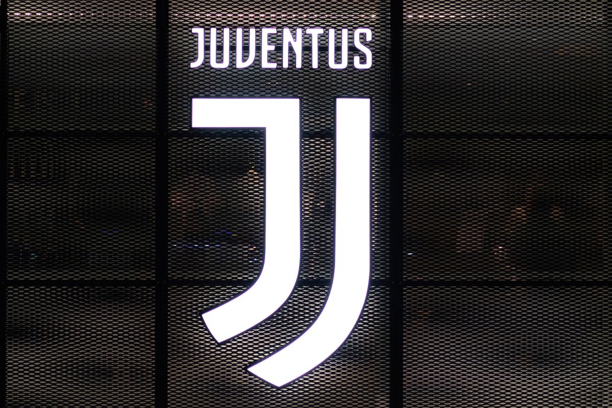 14/02/2019 Turin ,Italy .Logo of Juventus Football team displayed on Juventus shop at the Juventus Stadium .