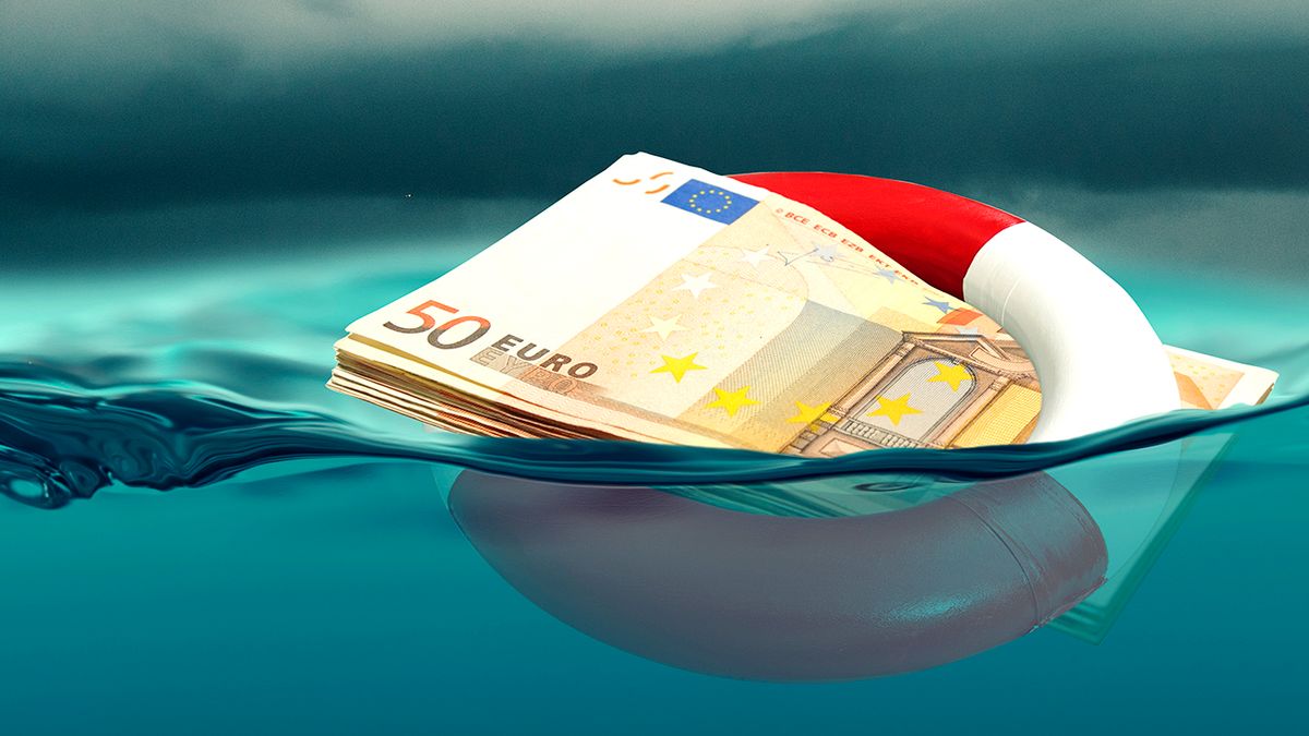 Euro rescue concept - bank note modified Euro rescue concept - bank note modified