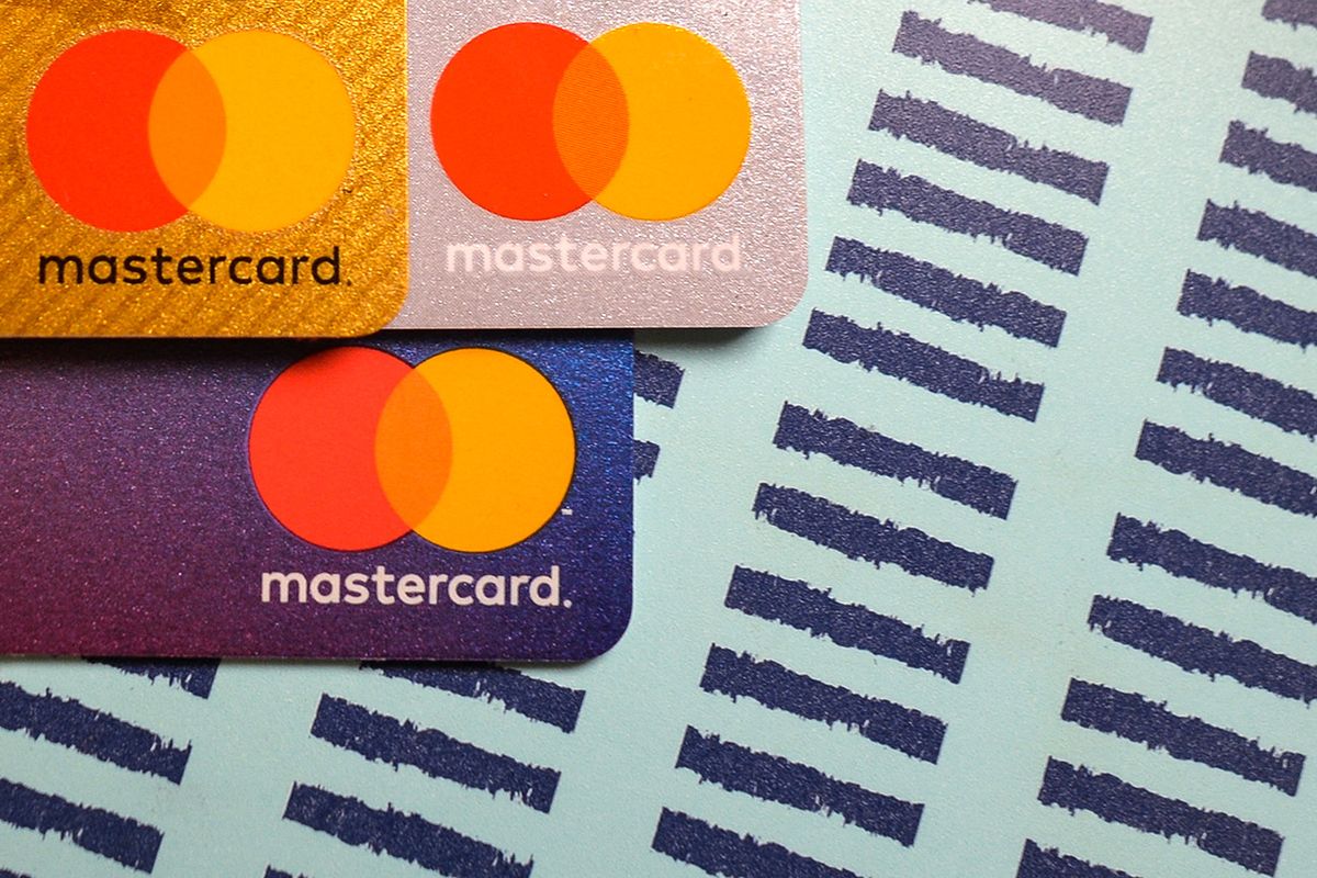 Shopping On-Line And Cryptocurrency An illustrative image of Mastercard credit cards.On Sunday, January 3, 2021, in Dublin, Ireland. (Photo by Artur Widak/NurPhoto) (Photo by Artur Widak / NurPhoto / NurPhoto via AFP)
