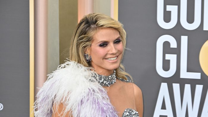 German-US model Heidi Klum arrives for the 80th annual Golden Globe Awards at The Beverly Hilton hotel in Beverly Hills, California, on January 10, 2023.