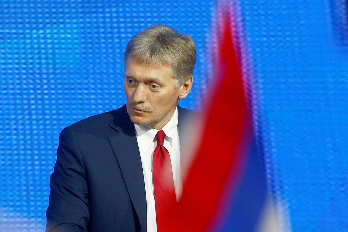 Russian President Putin holds annual press conference in Moscow MOSCOW, RUSSIA - DECEMBER 20: Russian Presidential Spokesman Dmitry Peskov is seen during Russian President Vladimir Putin's annual end-of-year news conference at Moscow's World Trade Centre in Moscow, Russia on December 20, 2018. (Photo by Sefa Karacan/Anadolu Agency/Getty Images)