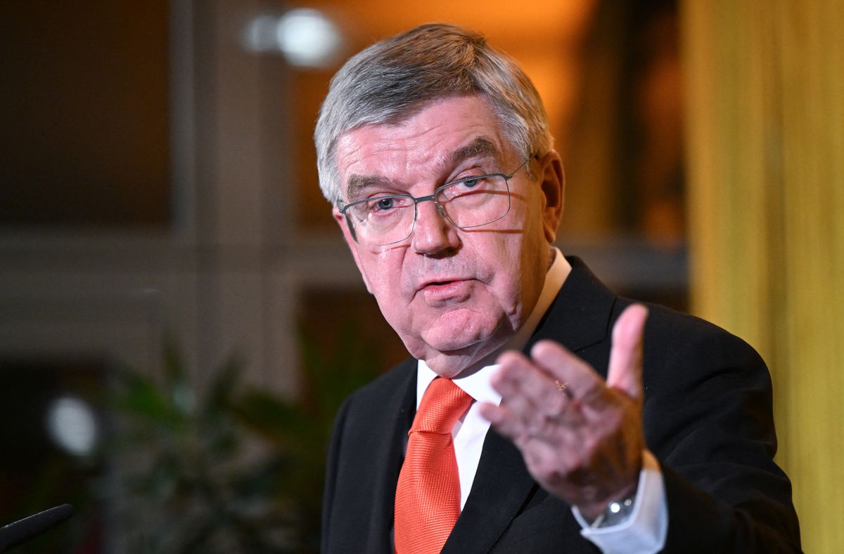12 December 2022, Baden-Wuerttemberg, Stuttgart: Thomas Bach, the President of the International Olympic Committee, speaks as part of the series of talks entitled: "To the point" at Messe Stuttgart. IOC President Thomas Bach would support a bid by Germany to host the Olympic Games. 