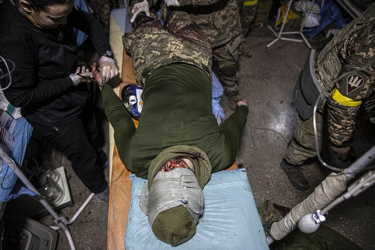Wounded Ukrainian servicemen receive treatment at Bakhmut Hospital
