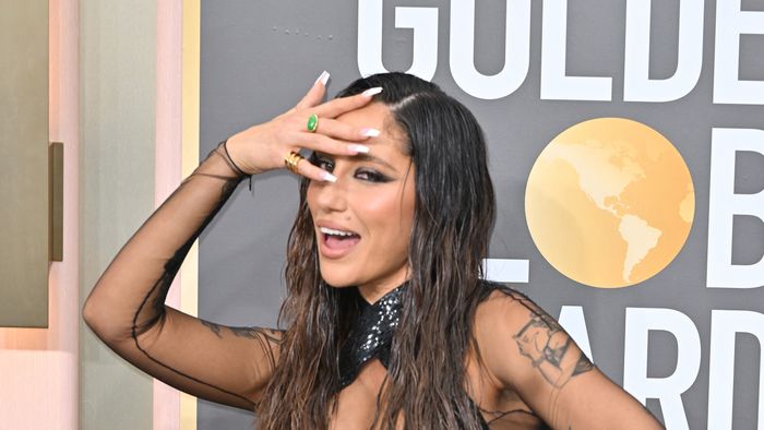 US TikTok star Tefi Pessoa arrives for the 80th annual Golden Globe Awards at The Beverly Hilton hotel in Beverly Hills, California, on January 10, 2023. 
