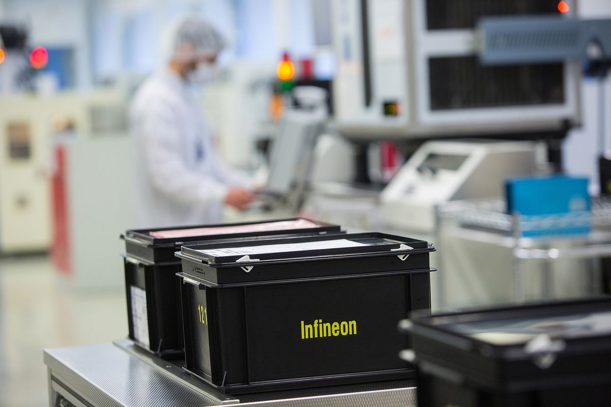 High-tech Sensor And Semiconductor Manufacture At Infineon Technologies AG Factory And Clean Rooms