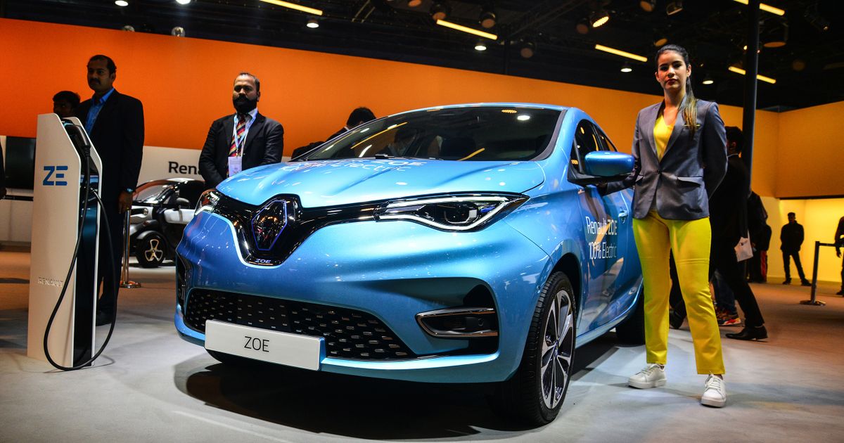 GREATER NOIDA, INDIA - FEBRUARY 6: Renault Zoe electric car at Auto Expo 2020, on February 6, 2020, in Greater Noida, India. (