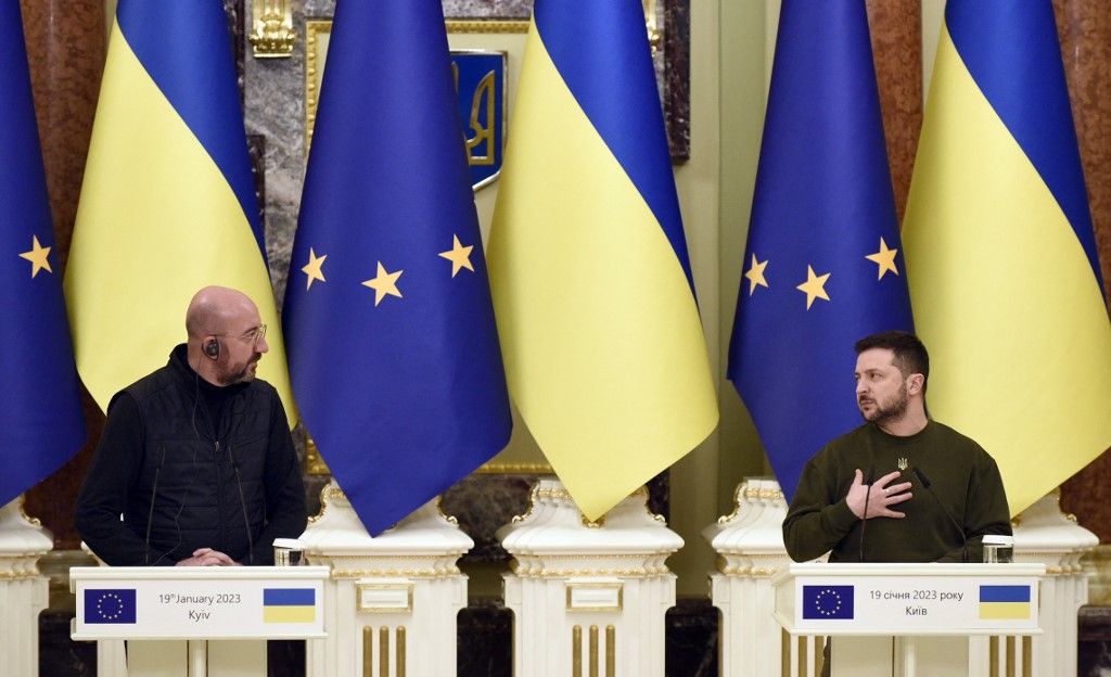 Press conference of Volodymyr Zelenskyy and Charles Michel in Kyiv Kijev