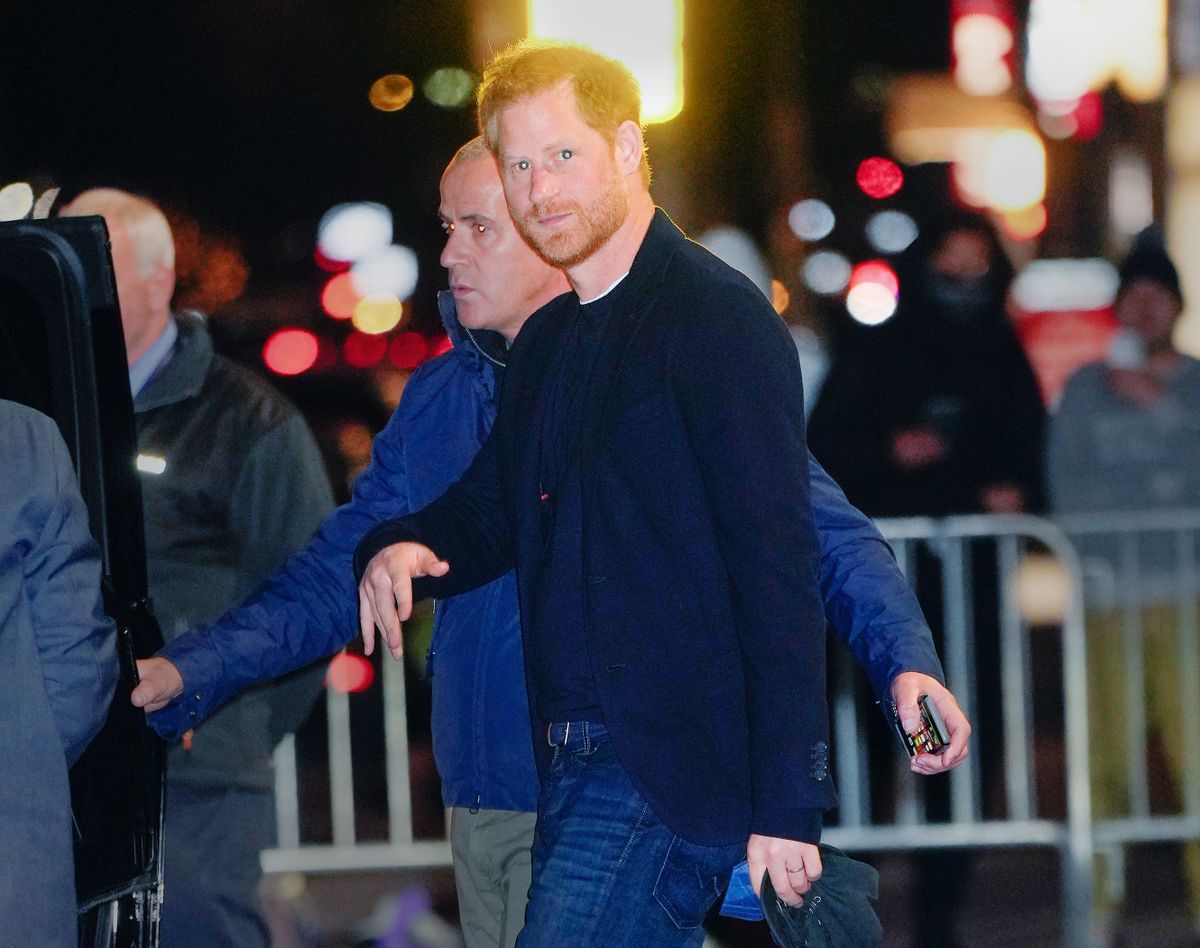 NEW YORK, NEW YORK - JANUARY 09: Prince Harry, Duke of Sussex is seen leaving "The Late Show With Stephen Colbert" on January 09, 2023 in New York City. Harry herceg