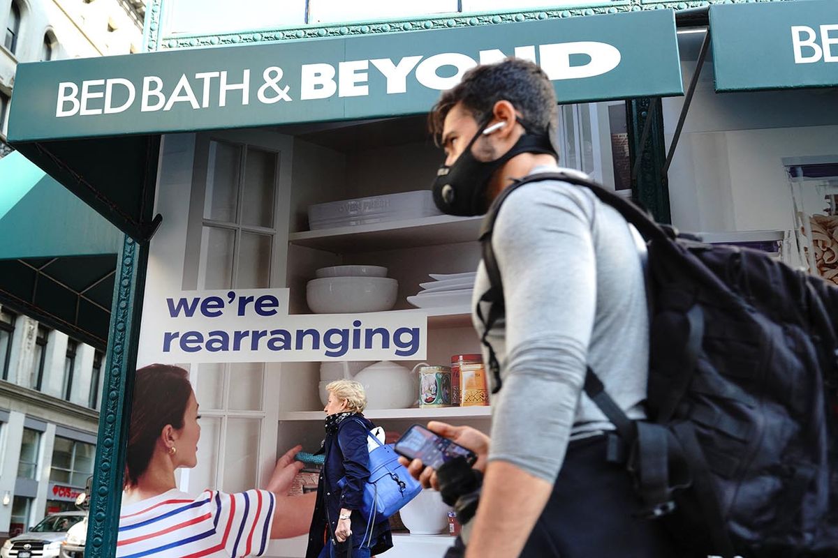 Bed Bath &amp; Beyond Closing 63 Stores A view of Bed Bath &amp; Beyond Branch in New York City on September 22, 2020. Bed Bath &amp; Beyond announced plans to permanently close about 200 stores over the next two years. This announcement appears to be the first iteration of that plan, report says. (Photo by John Nacion/NurPhoto) (Photo by John Nacion / NurPhoto / NurPhoto via AFP)
