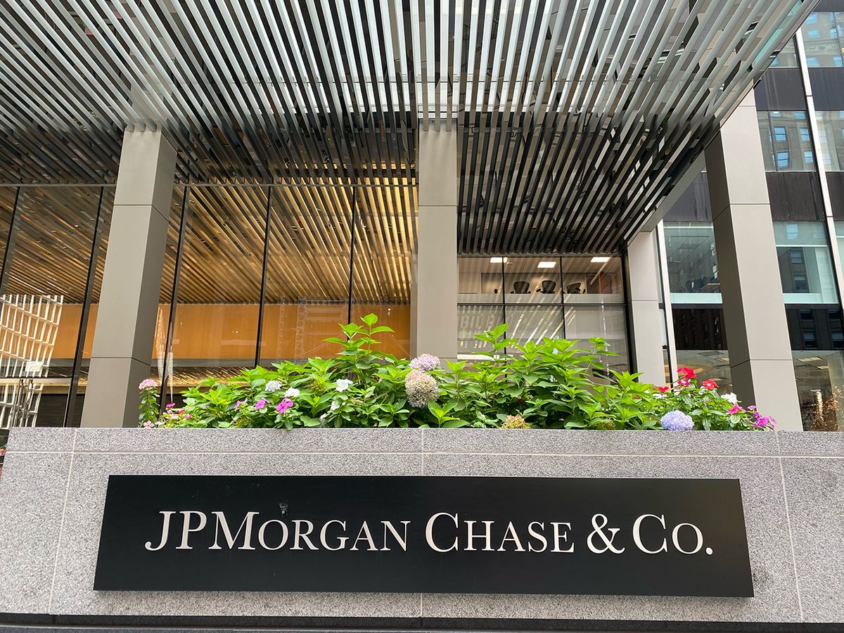 JPMorgan Chase and Co sign outside corporate headquarters, Manhattan, New York City JPMorgan Chase and Co sign outside corporate headquarters, Manhattan, New York City. (Photo by: Lindsey Nicholson/UCG/Universal Images Group via Getty Images)