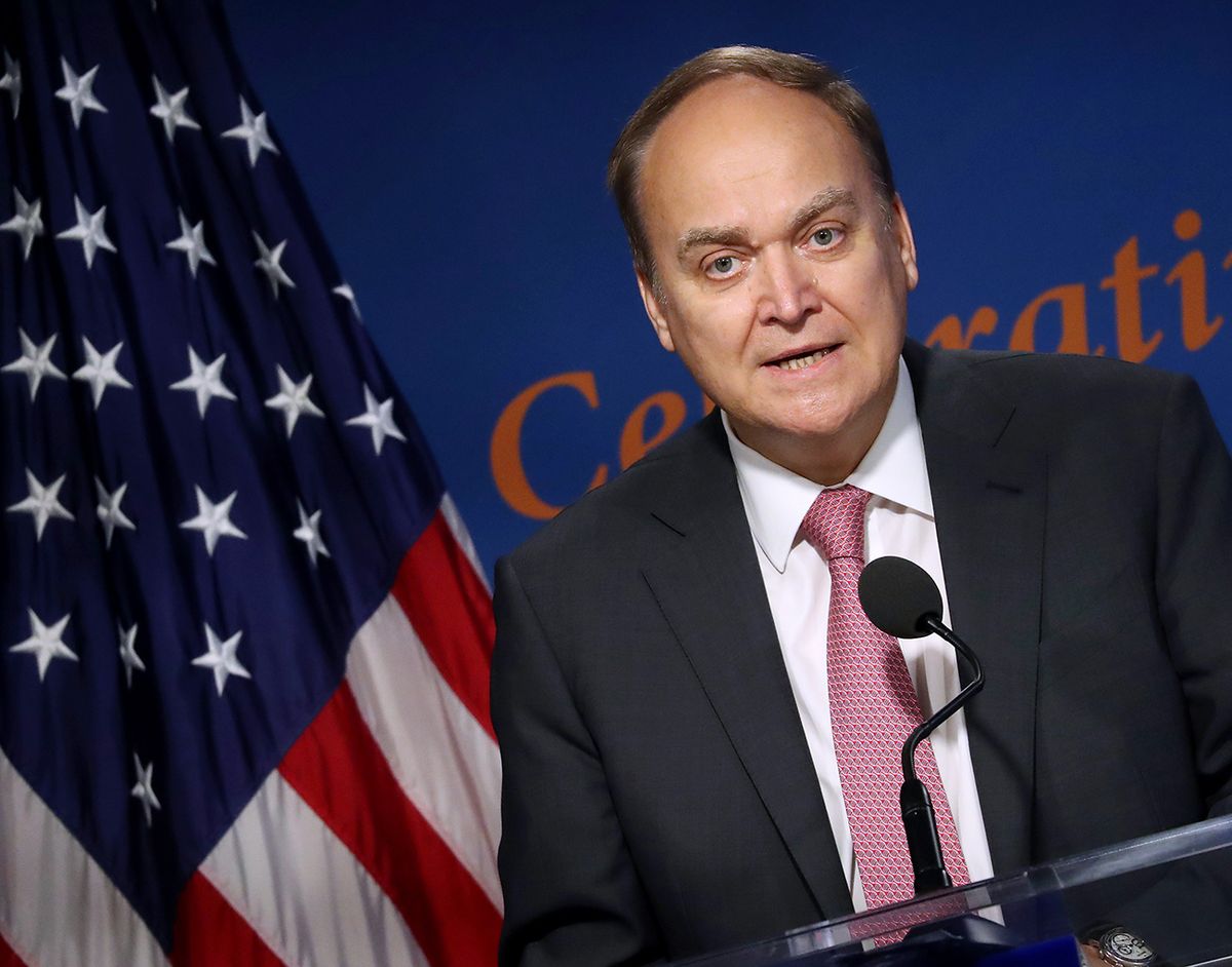Russian Ambassador To The U.S. Anatoly Antonov Participates In A Discussion At The Woodrow Wilson Center WASHINGTON, DC - NOVEMBER 18: Russian Ambassador to the United States Anatoly Antonov speaks during a discussion about the legacy of Anatoly Dobrynin at the Woodrow Wilson Institute on November 18, 2019 in Washington, DC. Dobrynin was the Soviet Ambassador to the United States during the terms of six U.S. presidents, from 1962 to 1986. (Photo by Mark Wilson/Getty Images)