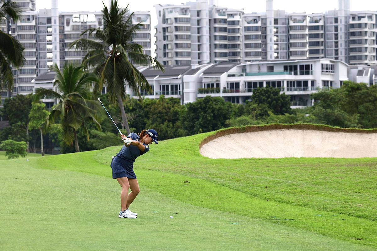 HSBC Women's World Championship - Round One Hinako Shibuno of Japan in action during round one of the HSBC Women's World Championship at Sentosa Golf Club on March 3, 2022 in Singapore. (Photo by Suhaimi Abdullah/NurPhoto) (Photo by Suhaimi Abdullah / NurPhoto / NurPhoto via AFP)
