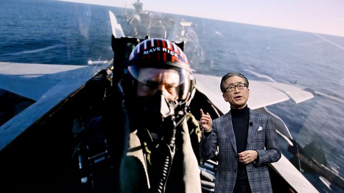 Consumer Electronics Show (CES) 2023 Chairman, President and CEO, Sony Group Corporation, Kenichiro Yoshida speaks on stage during the Consumer Electronics Show (CES) on January 4, 2023 in Las Vegas, Nevada. (Photo by Patrick T. Fallon / AFP)