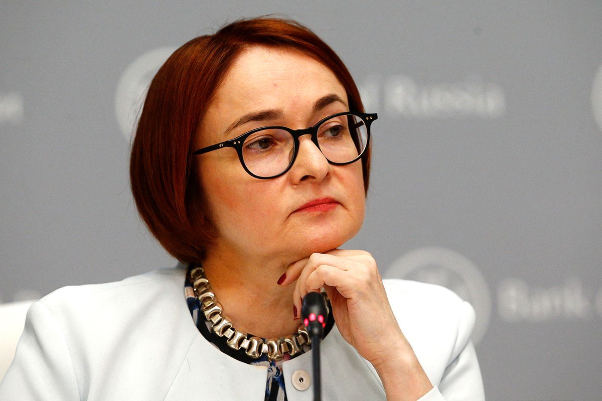 Bank of Russia cuts interest rate
MOSCOW, RUSSIA - JUNE 14: Russian Central Bank Governor Elvira Nabiullina makes a speech as she holds a press conference to declare for cutting the interest rate in Moscow, Russia on June 14, 2019. Russia cut interest rates to 7.50% from 7.75%. Sefa Karacan / Anadolu Agency (Photo by SEFA KARACAN / ANADOLU AGENCY / Anadolu Agency via AFP)