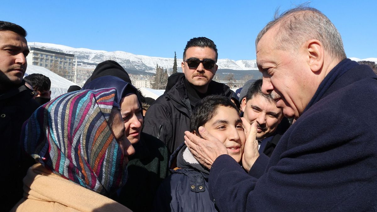 Turkish President Recep Tayyip Erdogan arrives in quake-hit Kahramanmaras