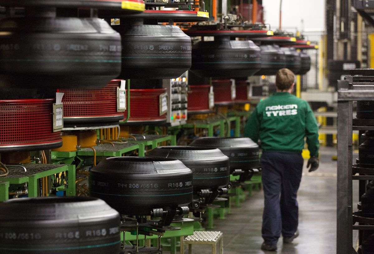 Automobile Tire Manufacture At The Nokian Renkaat Oyj Plant As Tyres Head For Export