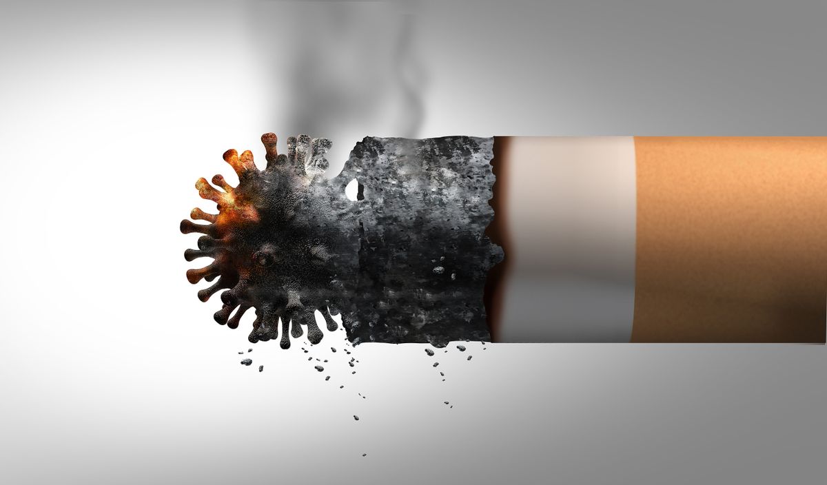 Smoking,And,Coronavirus,Health,Problem,As,A,Cigarette,Shaped,As