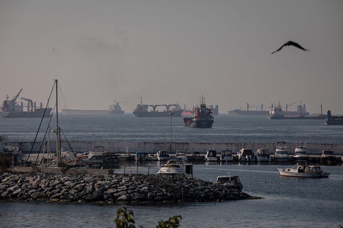 Grain Vessels in Bosporus Strait as Russia Agrees to Resume Ukraine Export Deal