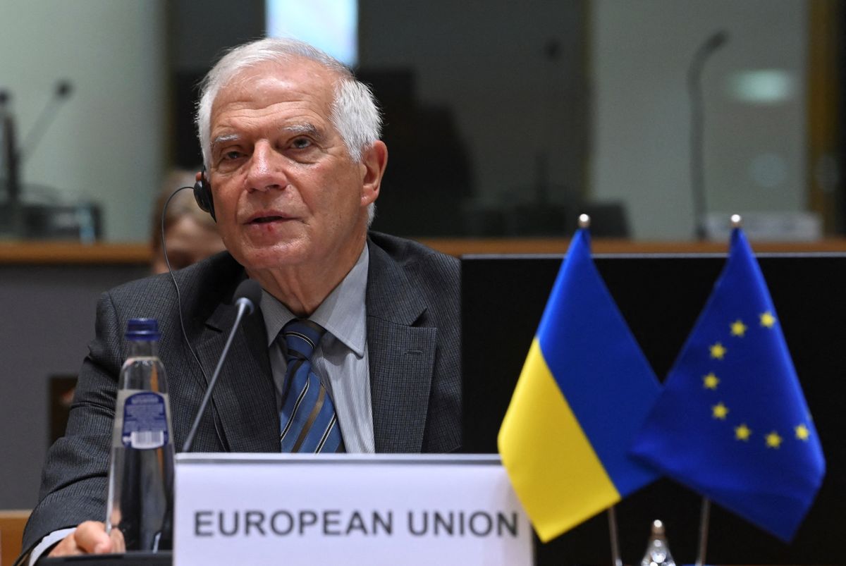 European Union for Foreign Affairs and Security Policy Joseph Borrell attends a signing ceremony during a EU-Ukraine Association Council meeting at EU headquarters in Brussels on September 5, 2022