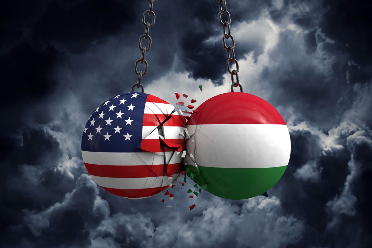 Relationship,Conflict,Between,Usa,And,Hungary.,Trade,Deal,Concept.,3d