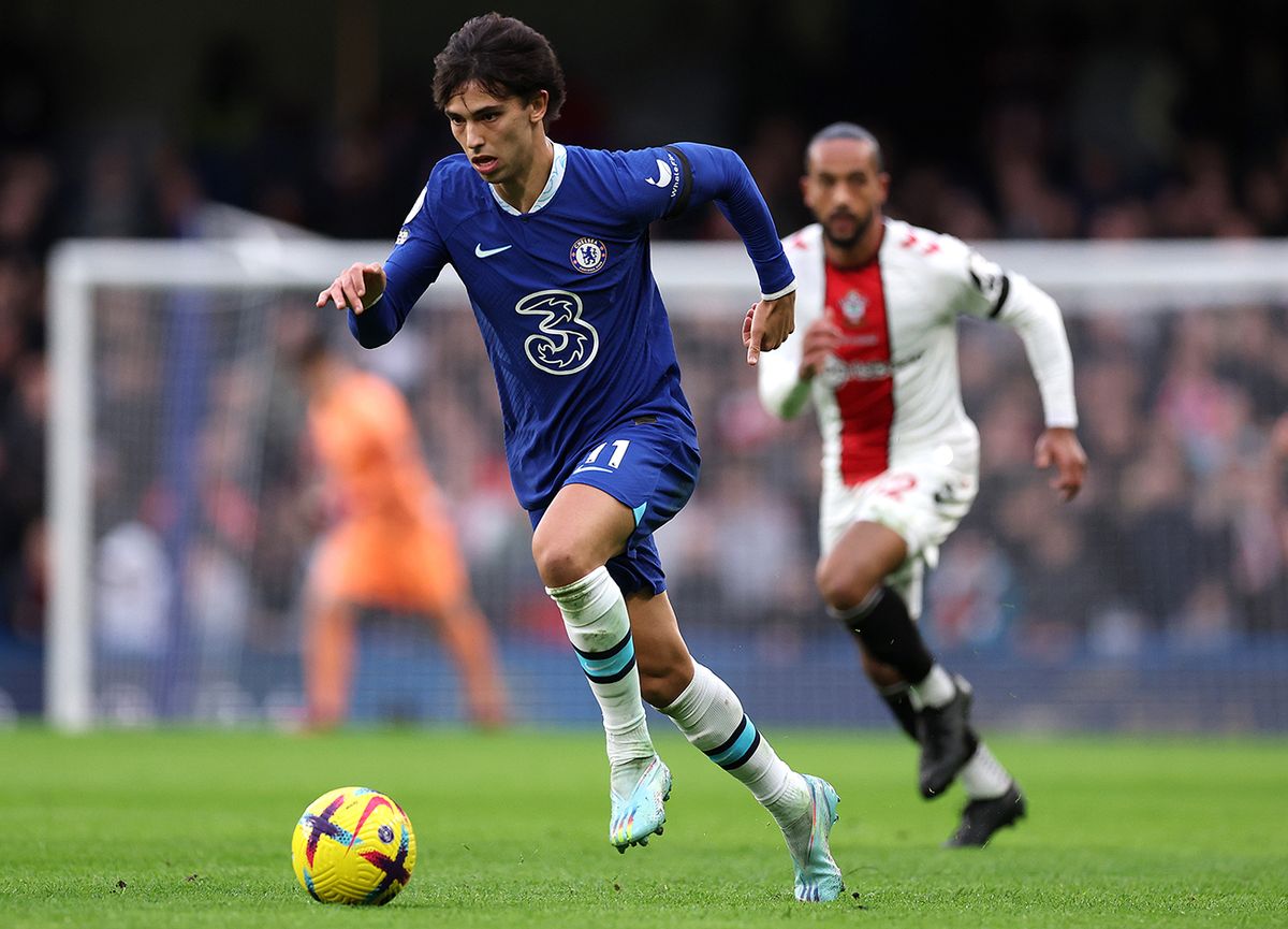 Chelsea FC v Southampton FC - Premier League LONDON, ENGLAND - FEBRUARY 18:  Joao Felix of Chelsea in action during the Premier League match between Chelsea FC and Southampton FC at Stamford Bridge on February 18, 2023 in London, England. (Photo by Julian Finney/Getty Images)