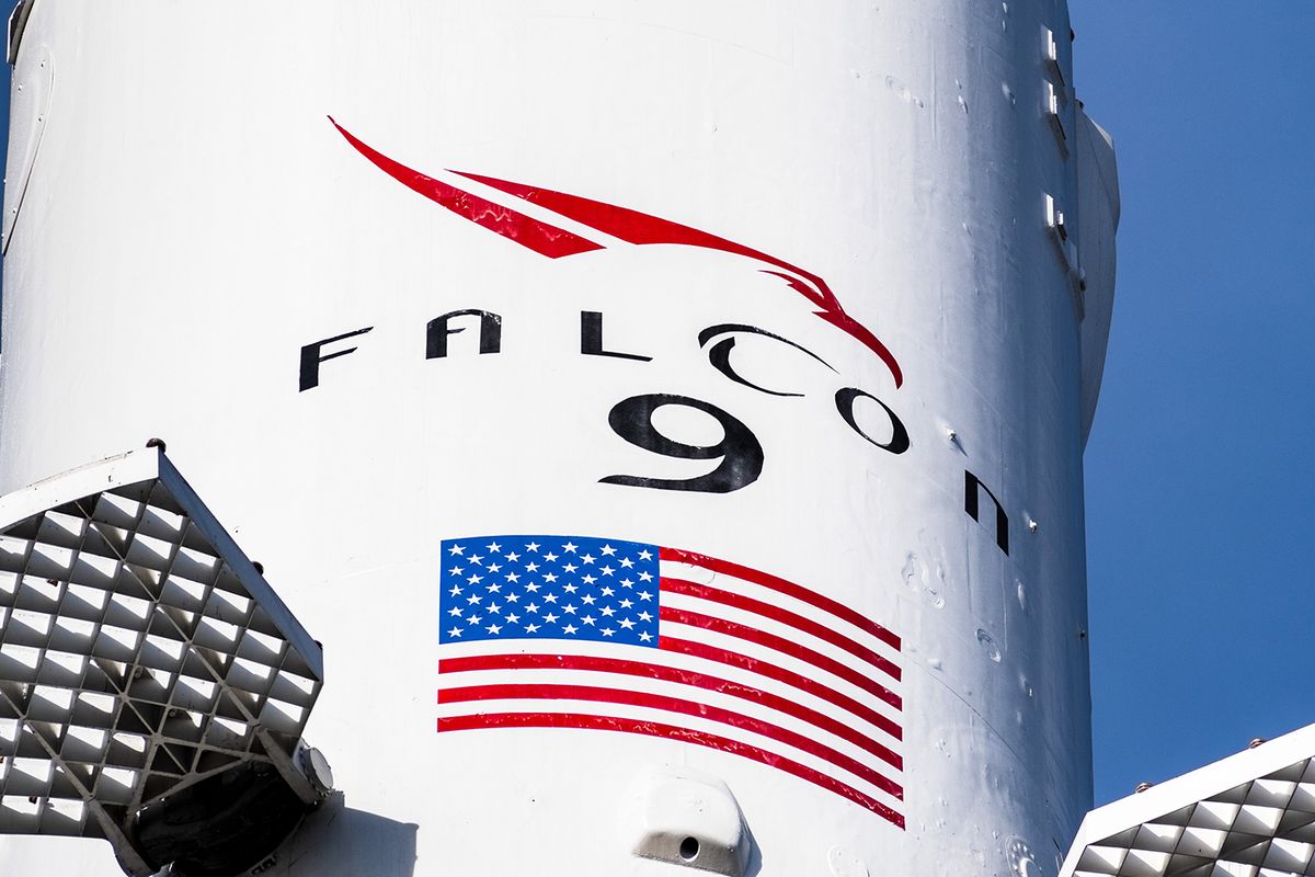 SpaceX
Dec,8,,2019,Hawthorne,/,Los,Angeles,/,Ca,/Dec 8, 2019 Hawthorne / Los Angeles / CA / USA - Falcon 9 rocket logo at SpaceX (Space Exploration Technologies Corp.) headquarters; SpaceX is a private American aerospace manufacturer