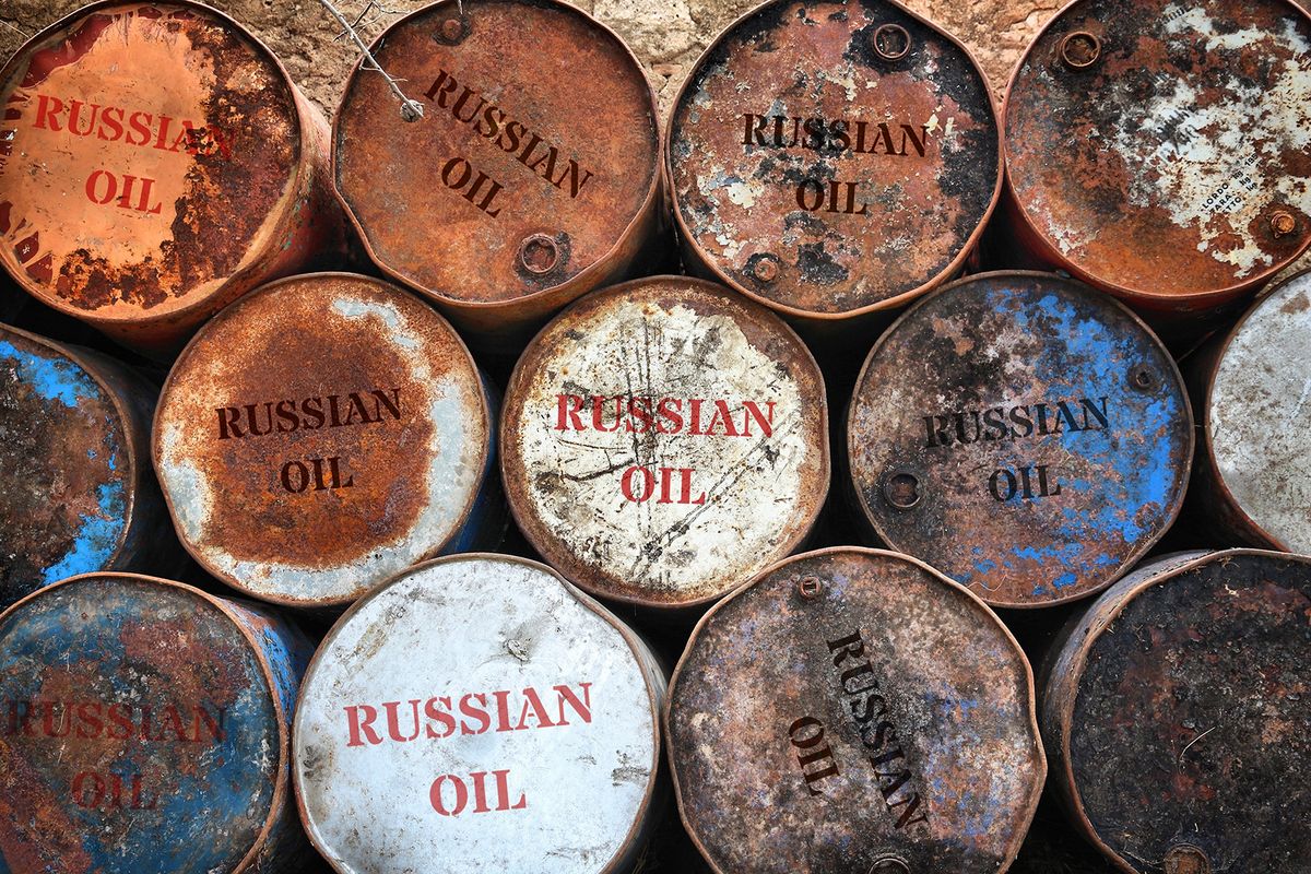 Russian,Oil,In,Rusty,Oil,Barrels.,Oil,Import,From,Russia. Russian oil in rusty oil barrels. Oil import from Russia.