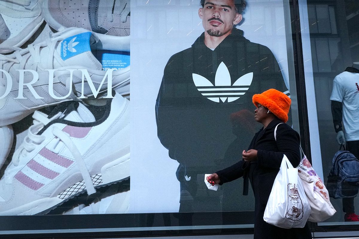 Adidas Ends Partnership With Ye, After His Antisemitic Comments NEW YORK, NEW YORK - OCTOBER 25: Adidas store in Manhattan on October 25, 2022 in New York City. Sporting goods brand Adidas is terminating its partnership with artist Kayne West, also known as Ye, following a series of antisemitic comments made by the rapper. (Photo by John Nacion/NurPhoto) (Photo by John Nacion / NurPhoto / NurPhoto via AFP)