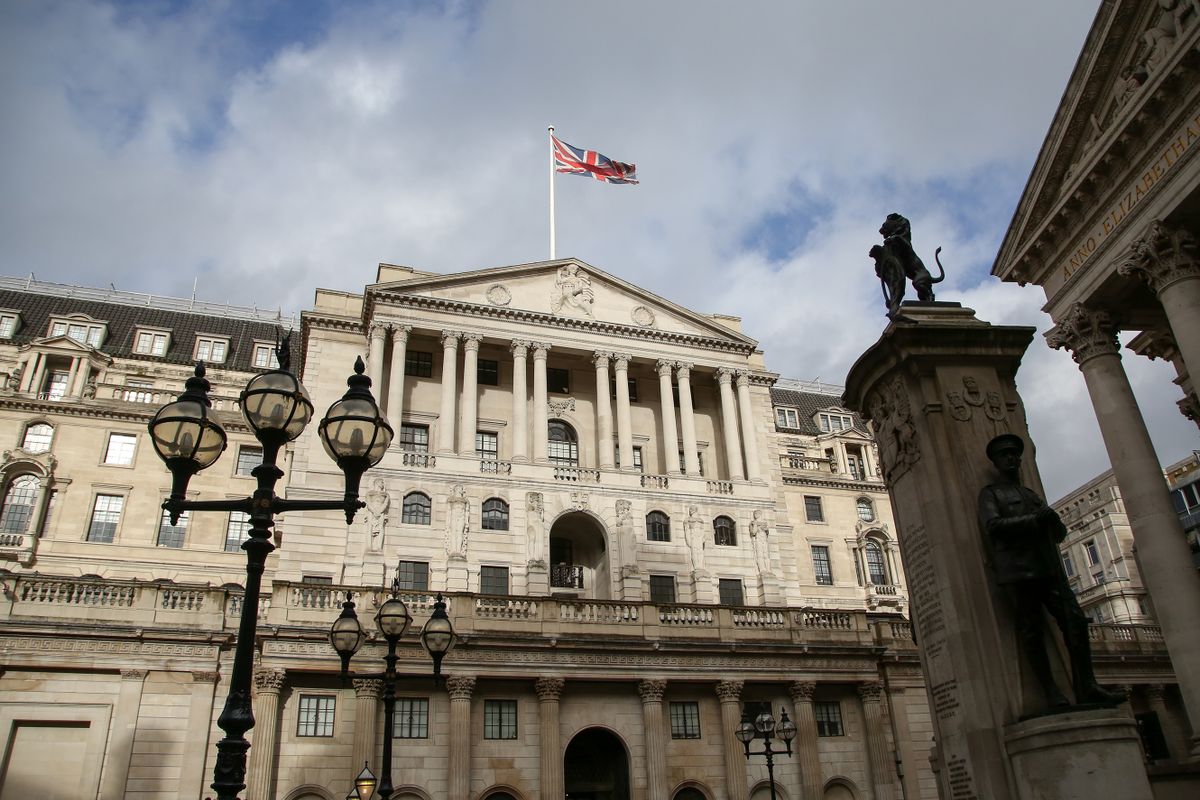 View of the Bank of England in City of London
