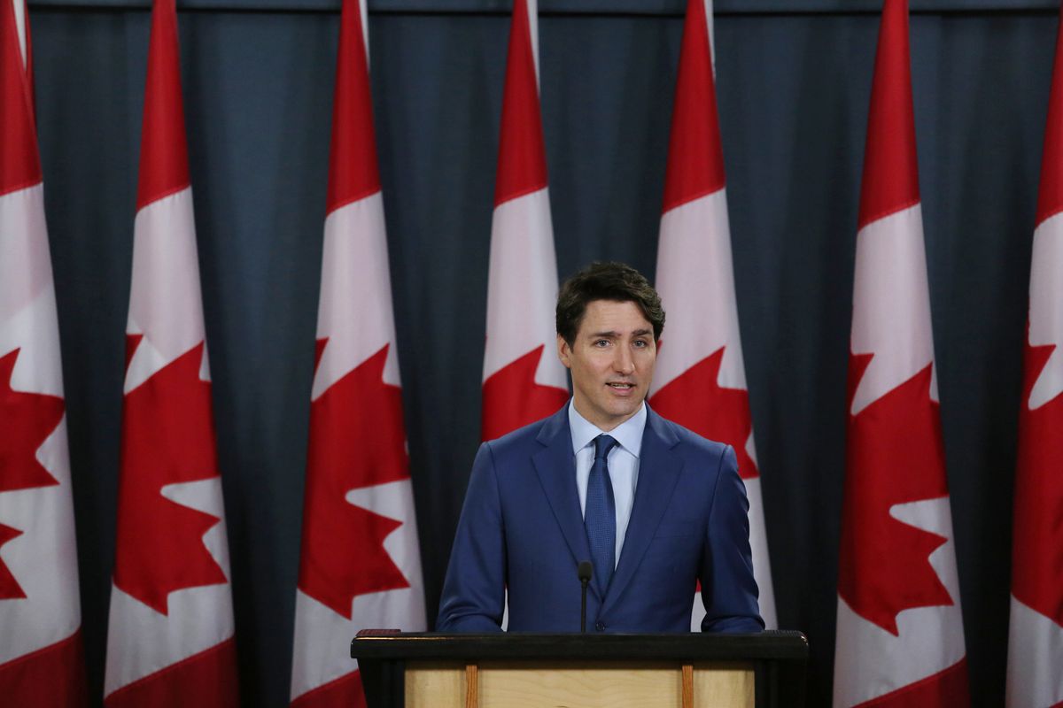 OTTAWA, ON - MARCH 07: Canada's Prime Minister Justin Trudeau attends a news conference on March 7, 2019 in Ottawa, Canada. Prime Minister Trudeau and top aides have been accused of meddling in a federal criminal investigation of SNC-Lavalin, a major Candian engineering firm.  