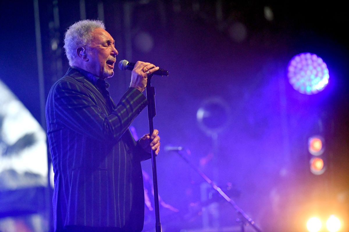 INDIO, CALIFORNIA - APRIL 28: Singer Tom Jones performs onstage during Day 3 of the Stagecoach Music Festival on April 28, 2019 in Indio, California. 
