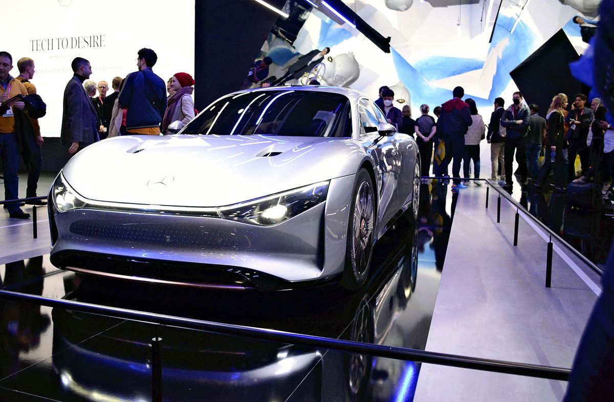 CES in Las Vegas
Mercedes Benz displays a new electric vehicle prototype car at CES in Las Vegas on Jan. 6, 2023. ( The Yomiuri Shimbun ) (Photo by Tetsuya Nakamura / Yomiuri / The Yomiuri Shimbun via AFP)