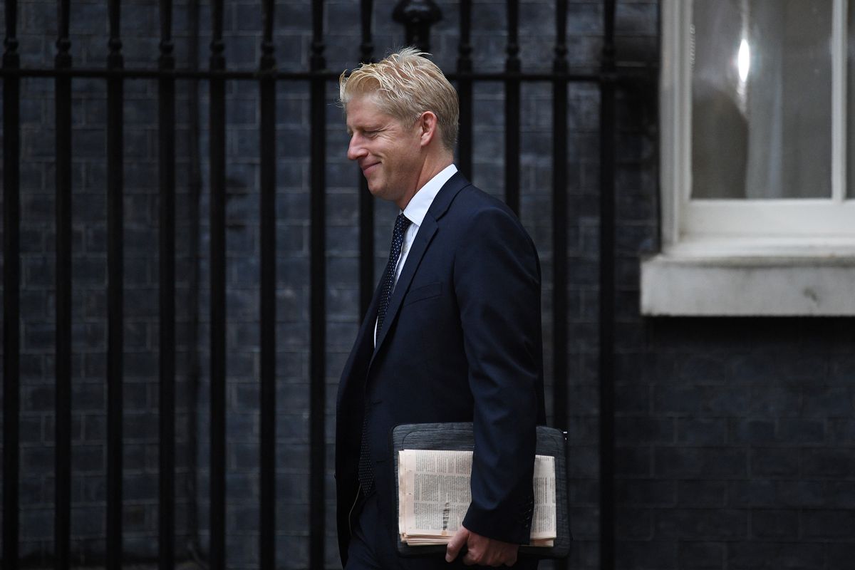 LONDON, ENGLAND - SEPTEMBER 4: Minister of State for Universities, Science, Research and Innovation, Jo Johnson arrives for a cabinet meeting at Downing Street on September 4, 2019 in London, England. Last night the Rebel Alliance, including 21 Conservative MPs, won a vote that allows them to take charge of the Parliament order paper today, allowing them to debate a bill to block a no deal Brexit.  The Prime Minister has withdrawn the whip from the 21 rebels and they face de-selection at the next General Election. 
