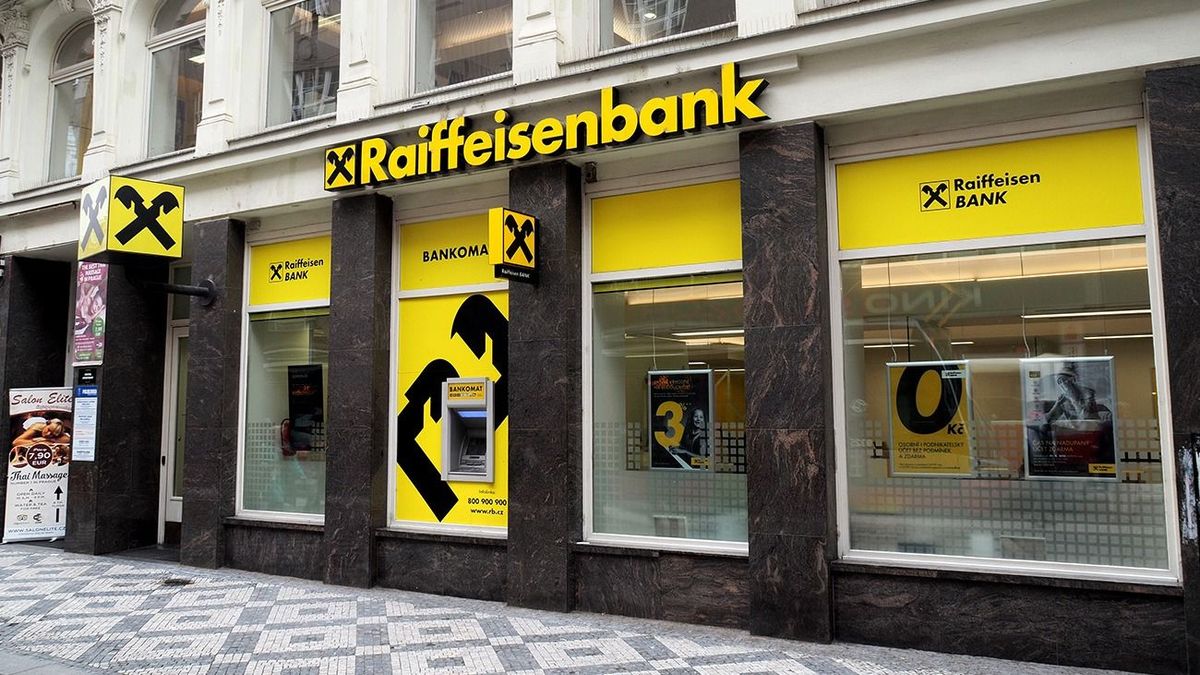 Prague,,Czechia,-,Opened,Raiffeisen,Bank,Office,In,Vodickova,Street
PRAGUE, CZECHIA - Opened Raiffeisen Bank office in Vodickova street in centre of the city, Czech Republic, Europe, Sep 1/2020