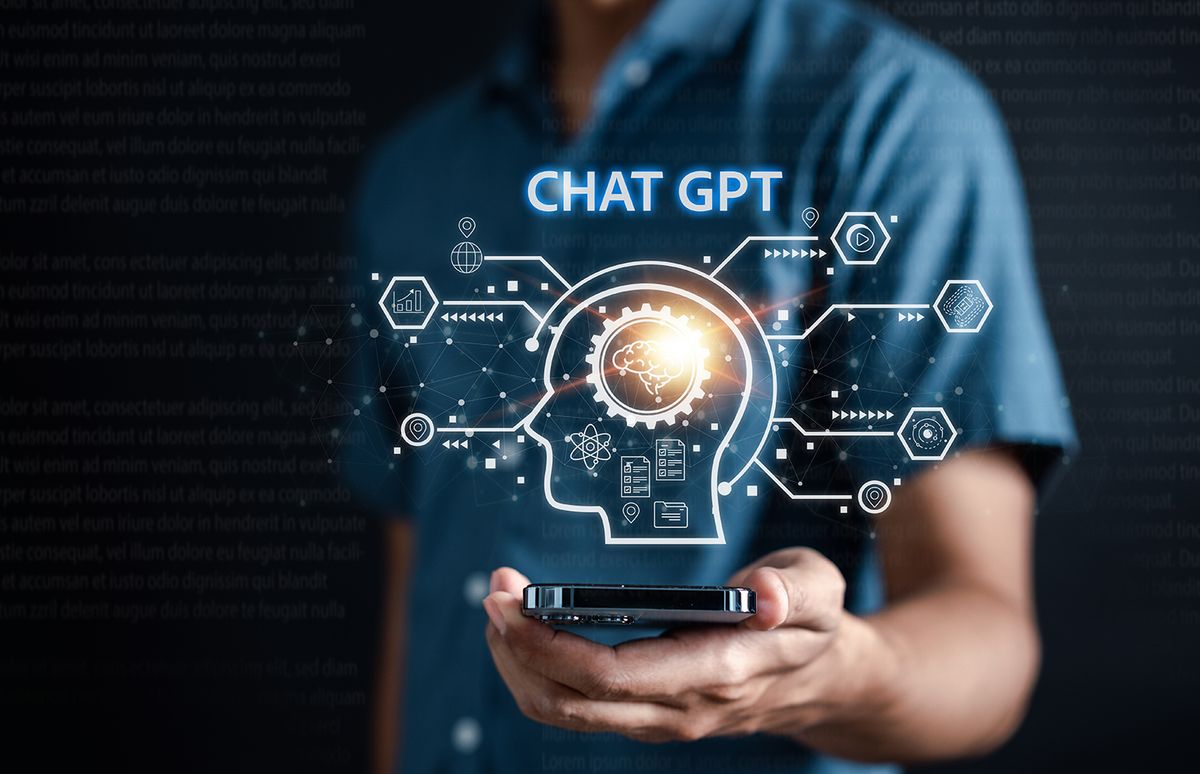 Businessman,Using,Chatbot,In,Smartphone,Intelligence,Ai.chat,Gpt,Chat,With Businessman using chatbot in smartphone intelligence Ai.Chat GPT Chat with AI Artificial Intelligence, developed by OpenAI generate. Futuristic technology, robot in online system.
