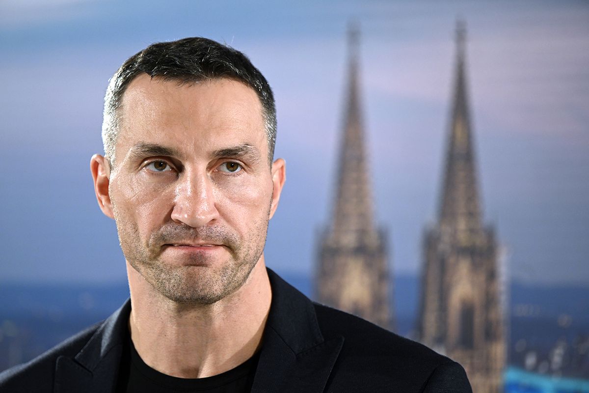 Digital X
14 September 2022, North Rhine-Westphalia, Cologne: Wladimir Klitschko, former boxing world champion, answers questions from journalists at Digital X. The two-day Digital X focused on how to make progress with digitization, make workflows more efficient, and optimize products and services. Photo: Federico Gambarini/dpa (Photo by Federico Gambarini/picture alliance via Getty Images)