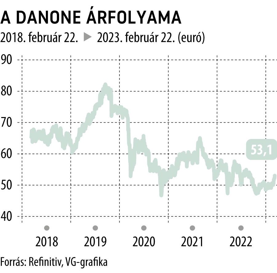 A Danone árfolyama 5 éves
