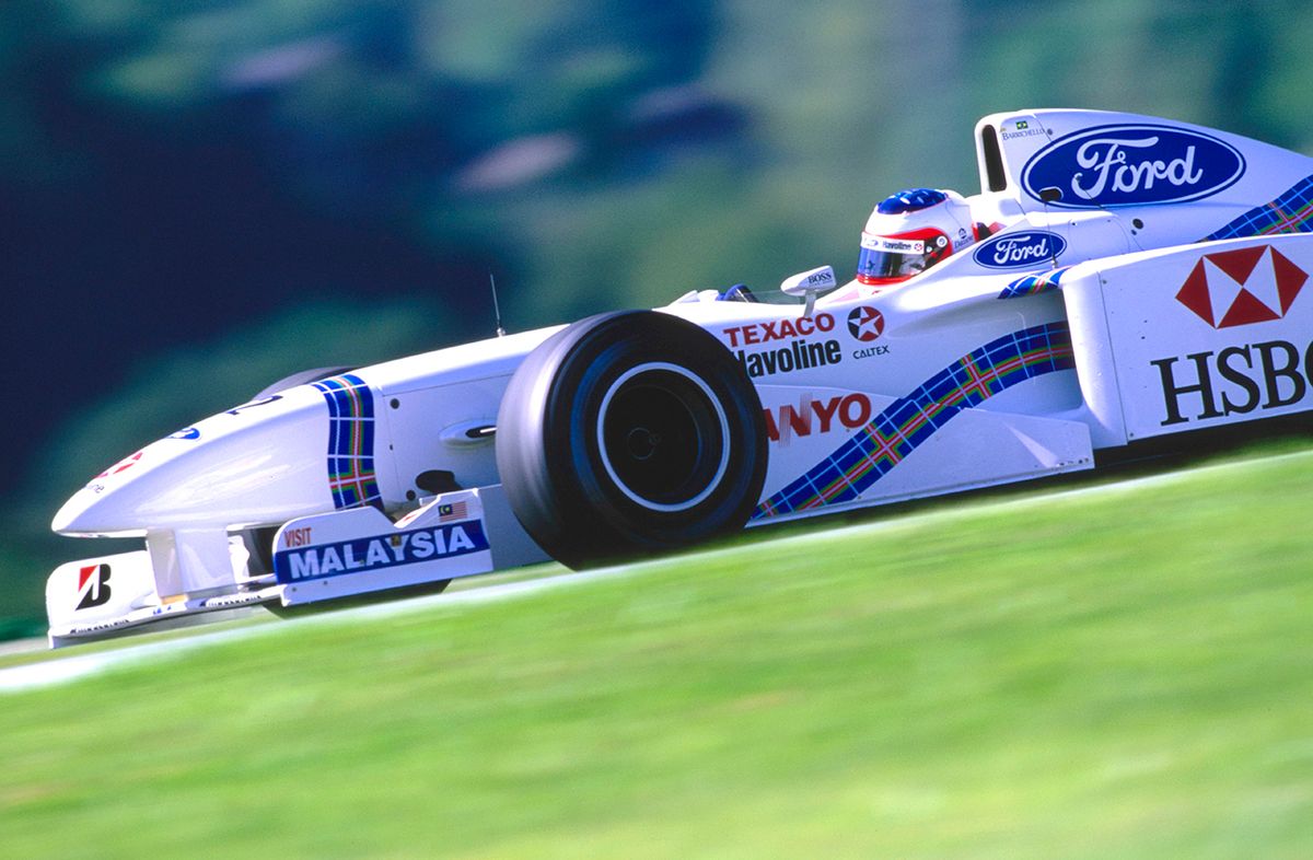 F1 Grand Prix of Austria
Rubens Barrichello of Brazil drives the #22 HSBC Malaysia Stewart Ford F1 Team Stewart SF01 Ford VJ Zetec-R V10 during practice for the Formula One Austrian Grand Prix on 20th September 1997 at the A1-Ring, Spielberg, Austria. (Photo by Darren Heath/Getty Images)