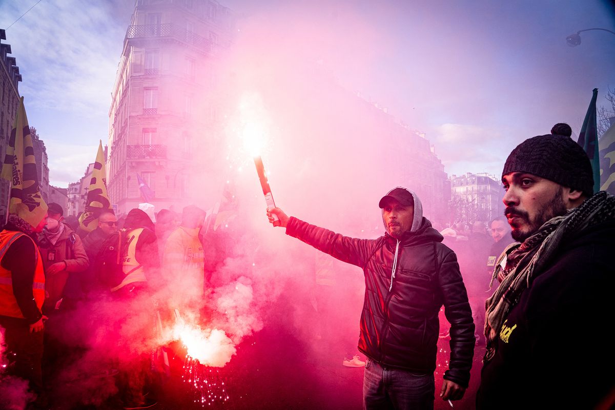 FRANCE - SOCIETY - INTERPROFESSIONAL STRIKE AND PROTEST AGAINST PENSION REFORM- PARIS - JANUARY 31 2023