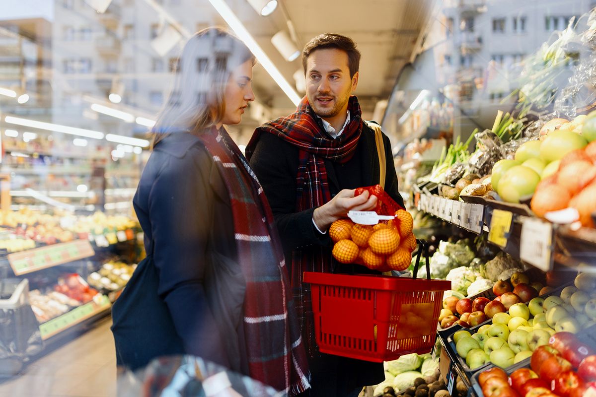 Business People Buying Food  After Work in the Supermarket
Business People Buying Food  After Work in the Supermarket