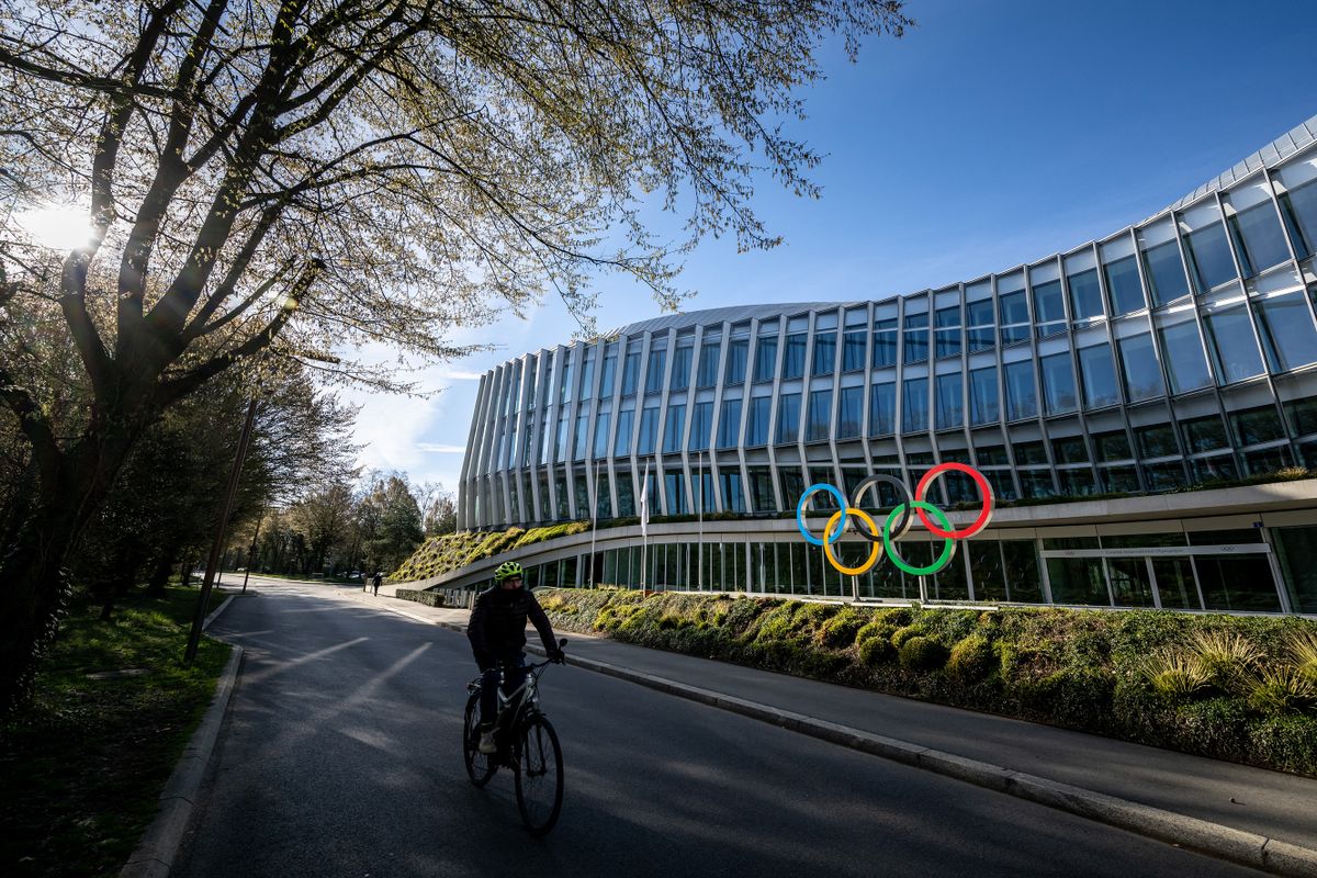 The headquarters of International Olympic Committee (IOC) is seen at the opening day of an IOC executive board meeting, where the issue of Russian athletes will be discussed, in Lausanne, on March 28, 2023. - Poland, Ukraine and the Baltic states reiterated on March 27, 2023 their call to maintain the ban on Russian and Belarusian athletes at the Olympics, saying "not a single reason" existed to lift the restrictions.