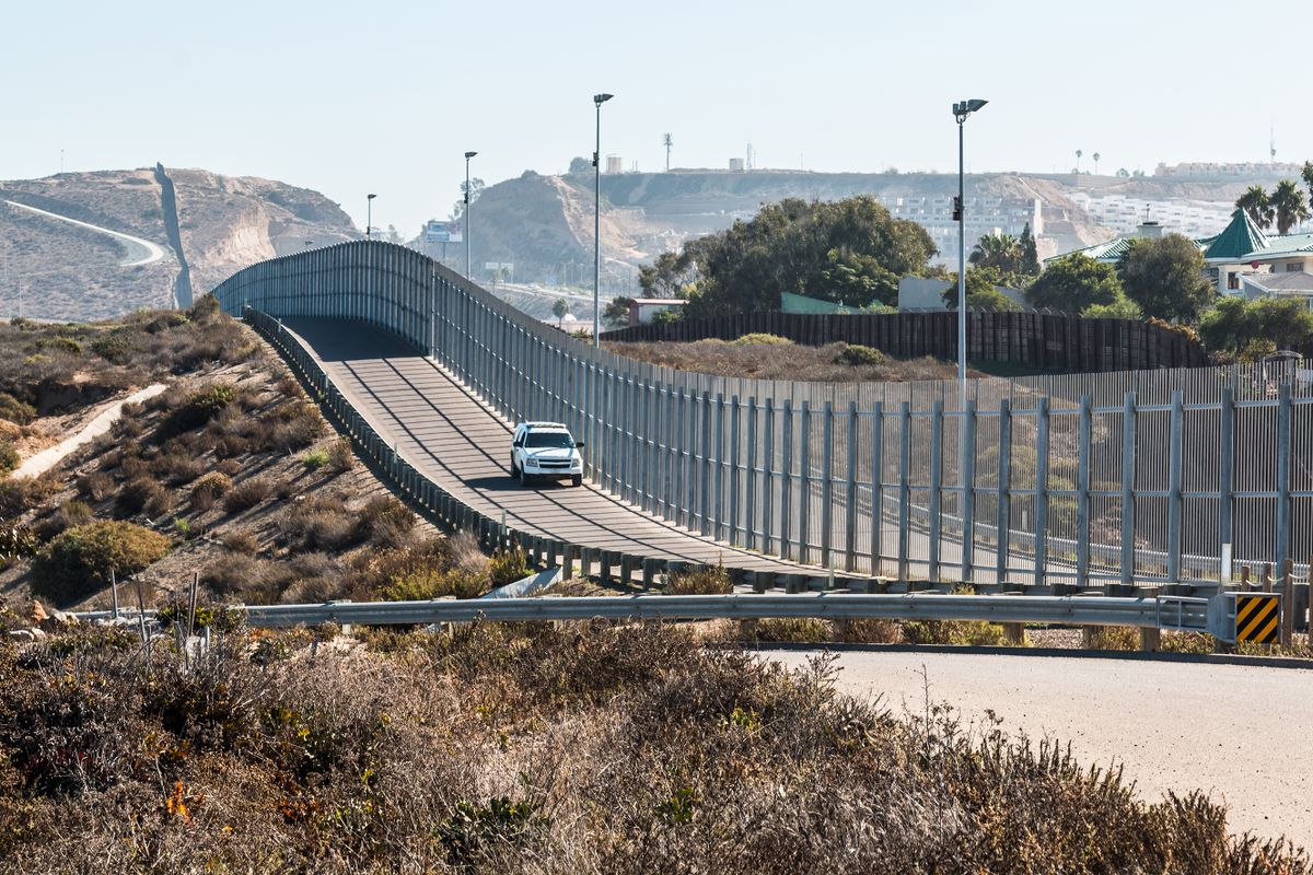 San,Diego,,California,And,Tijuana,,Mexico,International,Border,Wall,With